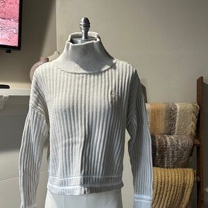 Tommy Hilfiger Cream Ribbed Turtleneck Sweater